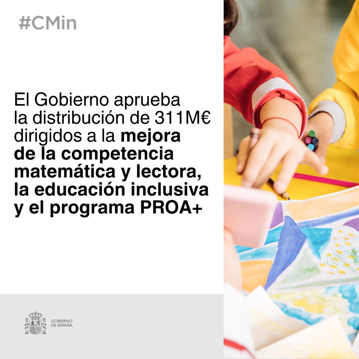 El Gobierno afianza su compromiso con la educación con el reparto de 311 millones de euros a las comunidades autónomas