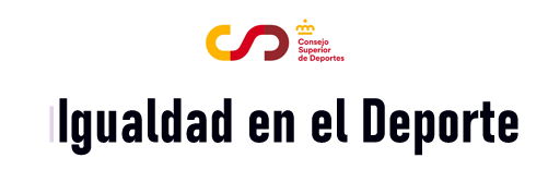 Igualdad en el Deporte con logo en forma de S tumbada