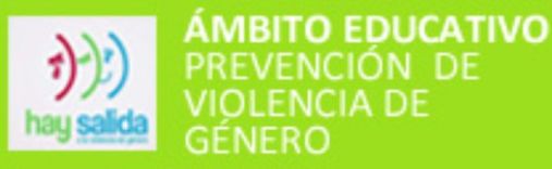 Ámbito educativo prevención de violencia de género con logo 3 caras "Hay Salida"
