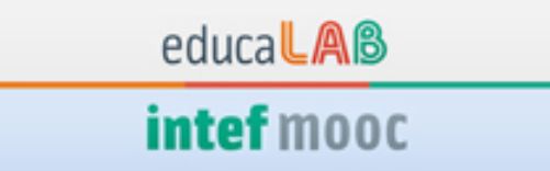  Letras de distintos colores con el Logo de educaLAB e intefmooc separados con una linea