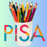 imagen de unos lápices en un vaso con el logo de PISA