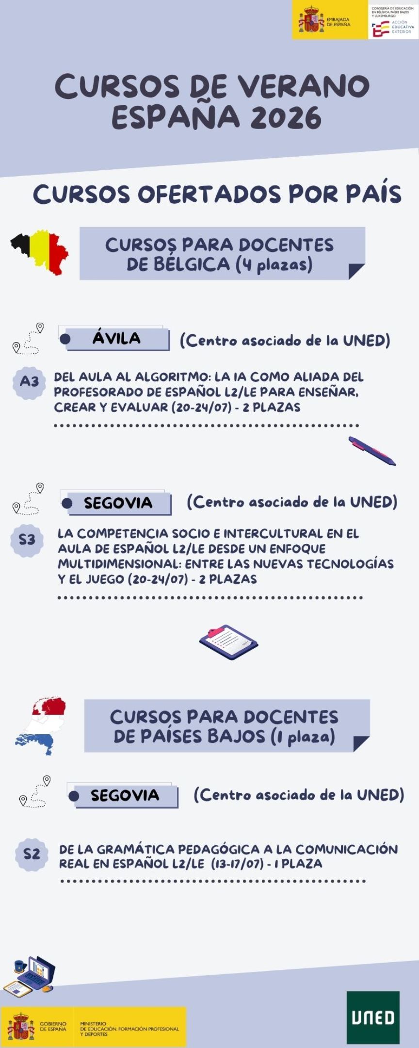cursos para Bélgica