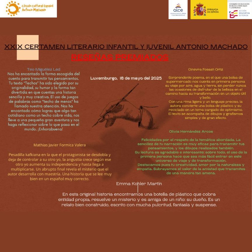 Reseñas Certamen literario Luxemburgo