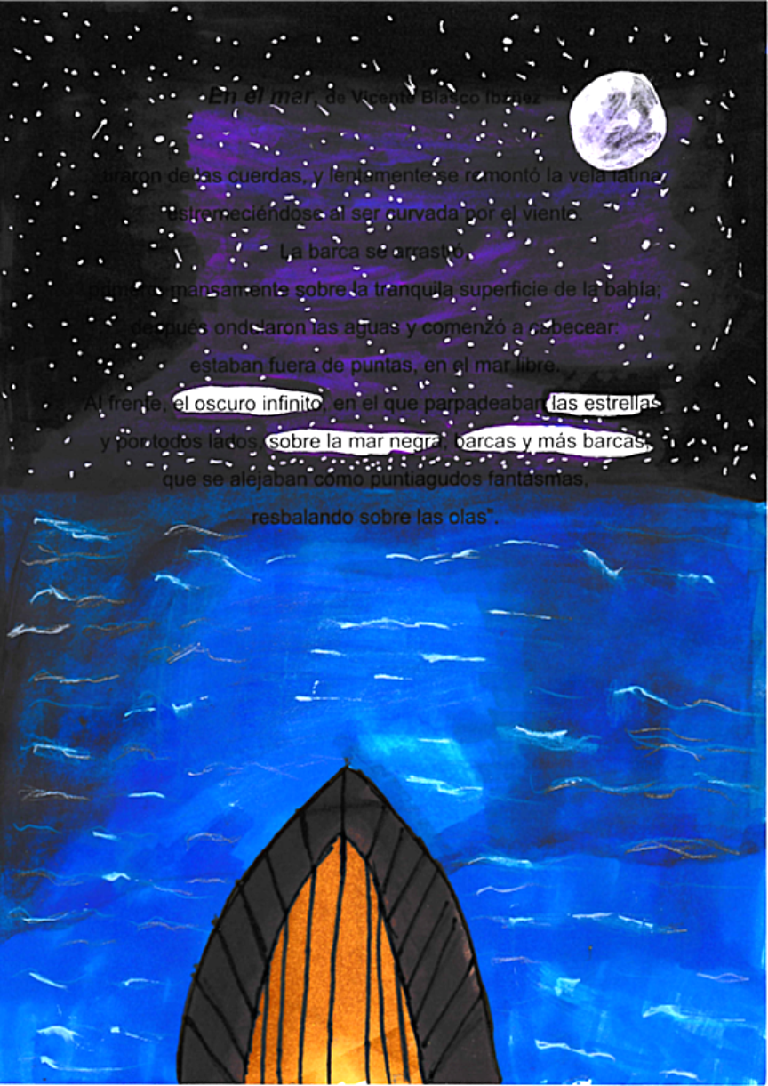 Primer puesto nivel C. Autor: Noa Pose Domínguez. En el mar. Prosa poética. Vicente Blasco Ibáñez