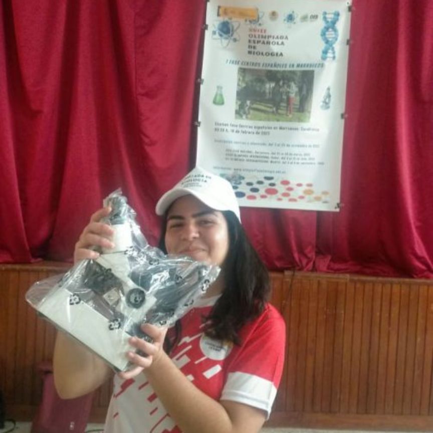 La flamante ganadora de la prueba individual, Jouhayna Aboutaib, del Colegio Español de Rabat