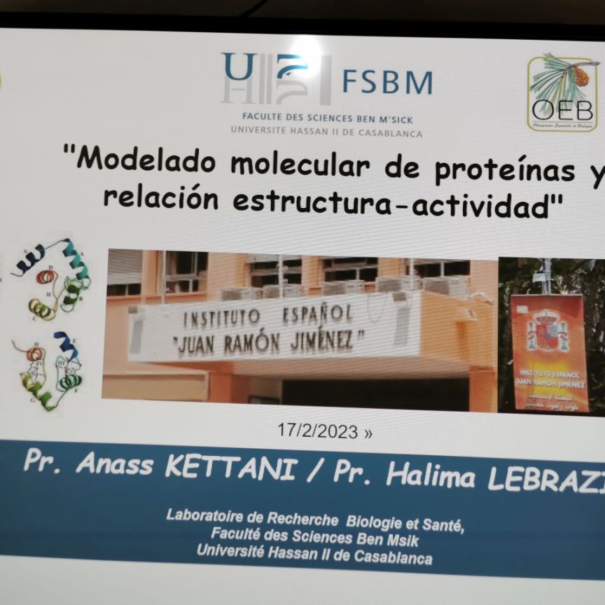 Anuncio de la práctica de laboratorio en la Universite Hassan II de Casablanca