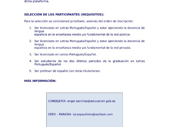 Curso Actualización Profesores para profesores en Paraiba marzo 2019 3