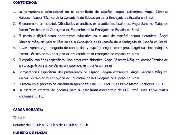 Curso actualización profesores Estado de Pernambuco 2