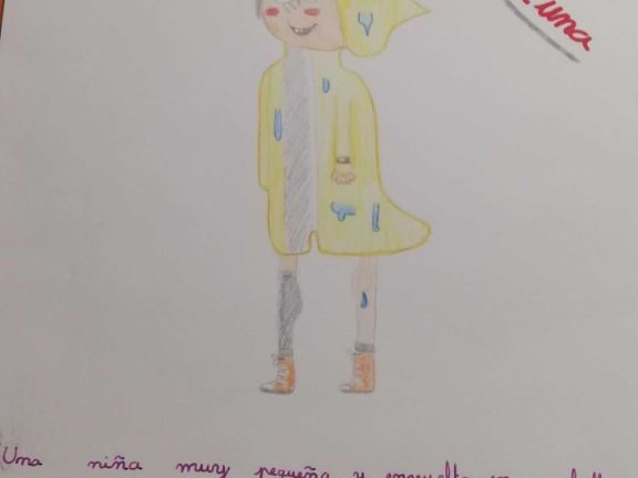 Un dibujo sobre uno de los libros