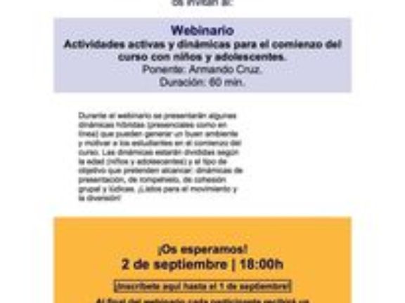 Webinario Actividades activas y dinámicas para niños y adolescentes 