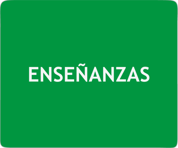 Botón de color rojo con la palabra enseñanzas