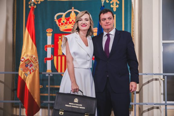 La ministra Pilar Alegría y el presidente del Consejo Superior de Deportes, Víctor Francos