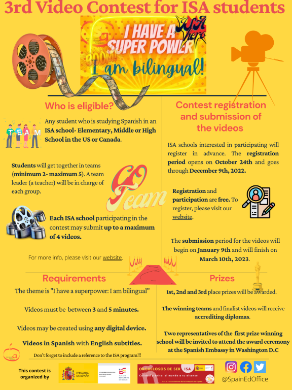 Infografía concurso vídeos ISA inglés