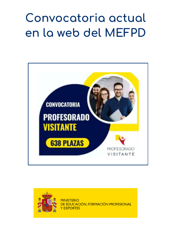 Convocatorial actual en la web del MEFPD