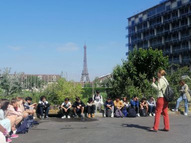 Los alumnos de 4ème durante su visita a la Unesco