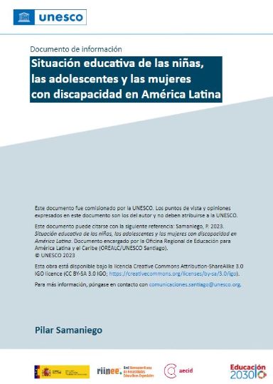 Situación educativa niñas, adolescentes y mujeres con discapacidad en América latina