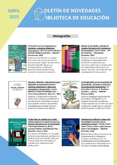 Enlace al pdf del Boletín de novedades abril 2025