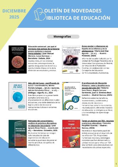 Boletín novedades diciembre 2025