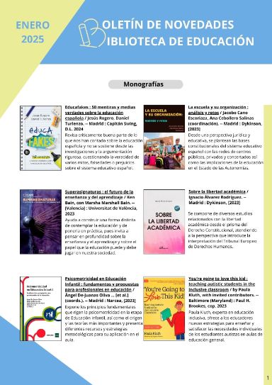 Enlace al pdf del Boletín de novedades enero 2025