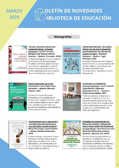 Enlace al pdf del Boletín de novedades marzo 2025