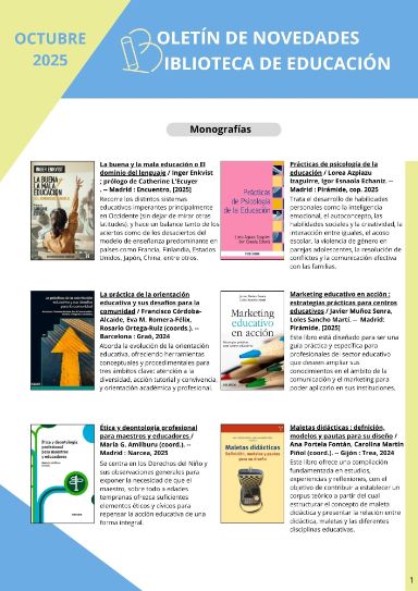 Boletín novedades octubre 2025