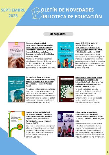 Boletín novedades septiembre 2025