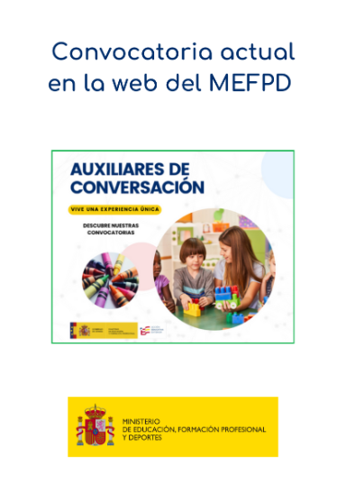 Convocatoria actual en la web del Ministerio de Educación, Formación Profesional y Deportes