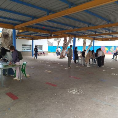 Realización de la prueba por equipos