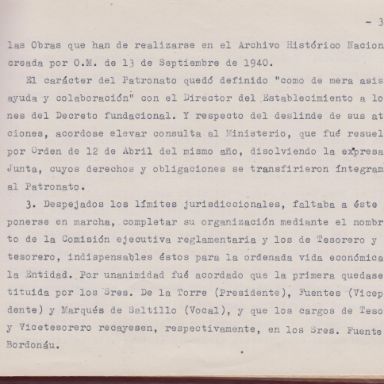 Memoria del Patronato del Archivo Histórico Nacional. ACME, Archivos y bibliotecas, L-1741/bis, p.3