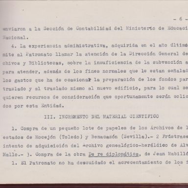 Memoria del Patronato del Archivo Histórico Nacional. ACME, Archivos y bibliotecas, L-1741/bis, p.6