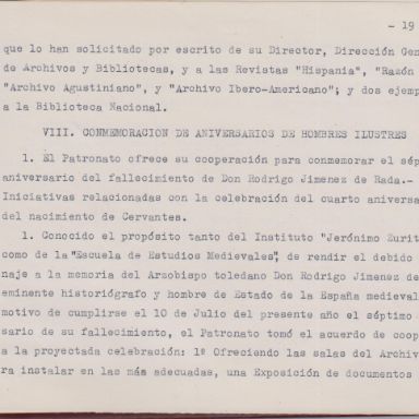 Memoria del Patronato del Archivo Histórico Nacional. ACME, Archivos y bibliotecas, L-1741/bis, p.19