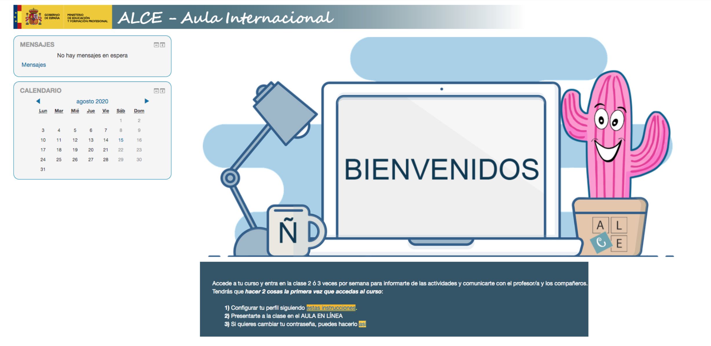 Pantalla presentación Aula Internacional