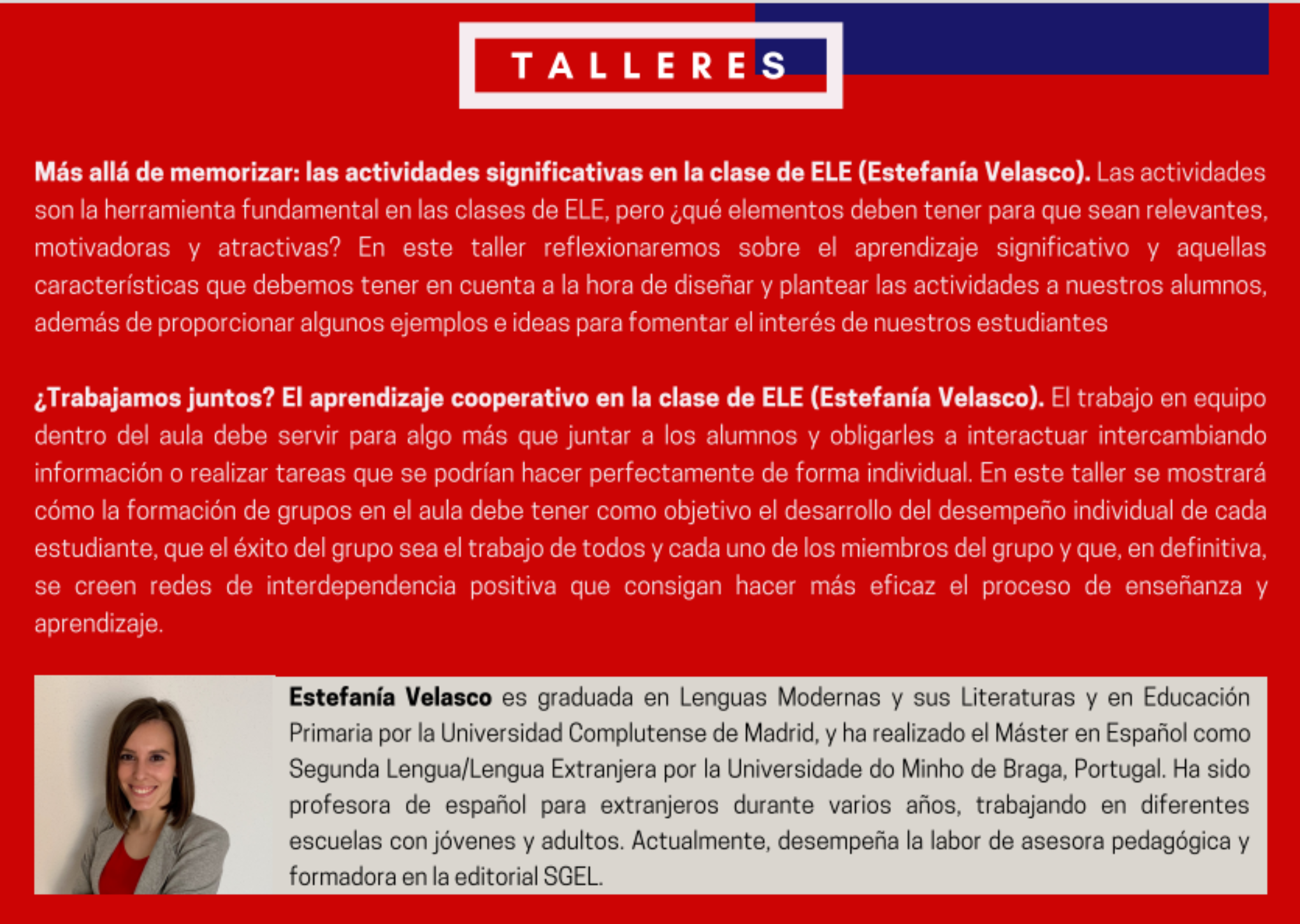 Descripción de los talleres