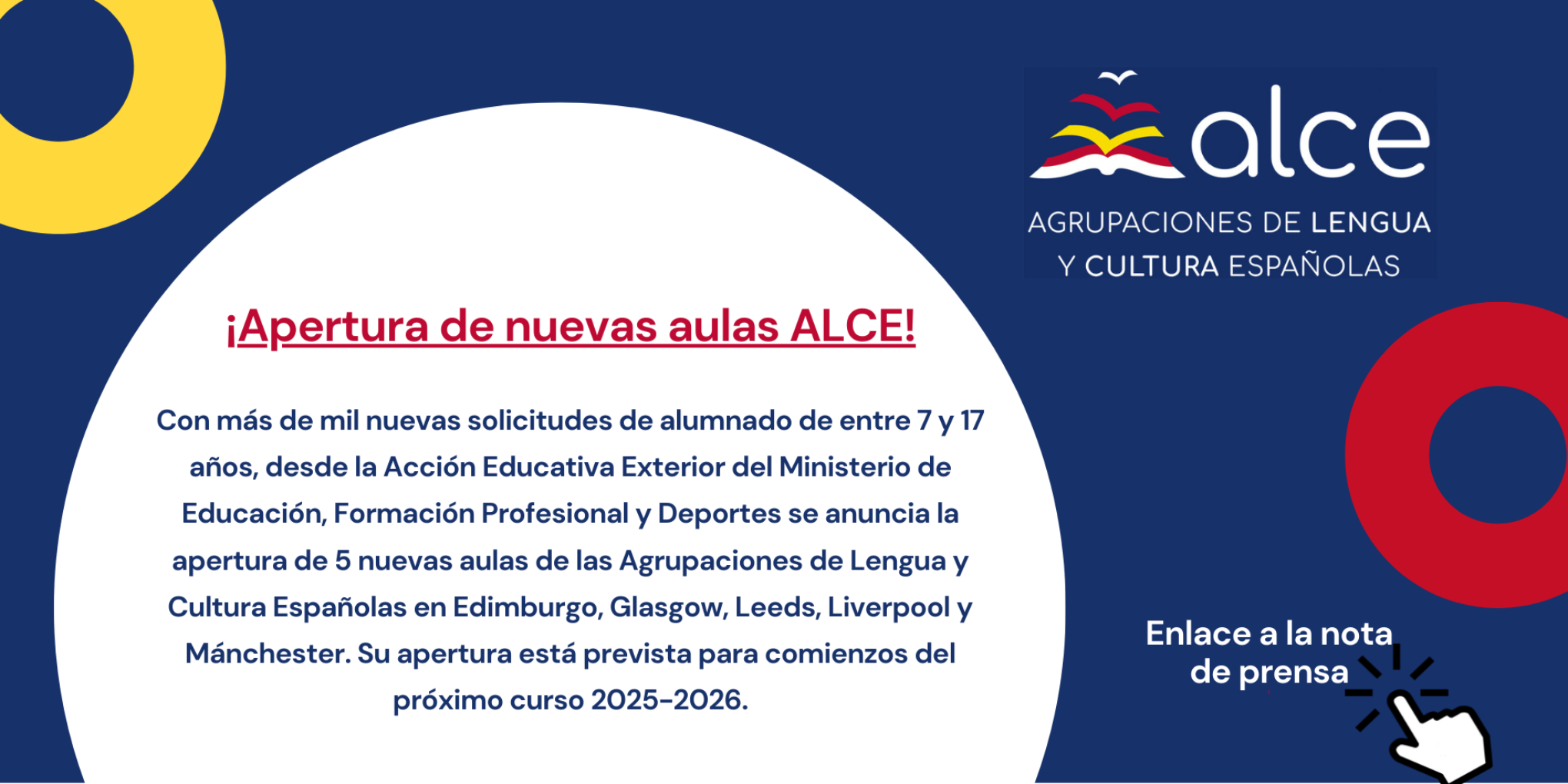 Noticia nuevas aulas ALCE