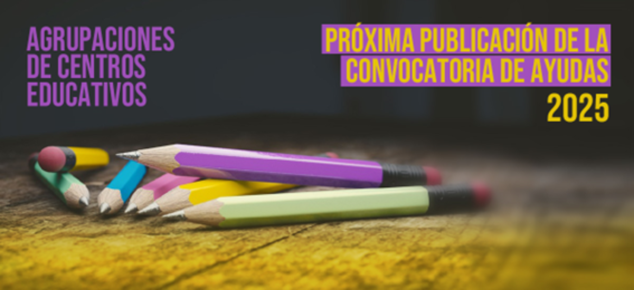 Banner de la próxima convocatoria de ayudas a agrupaciones de centros educativos