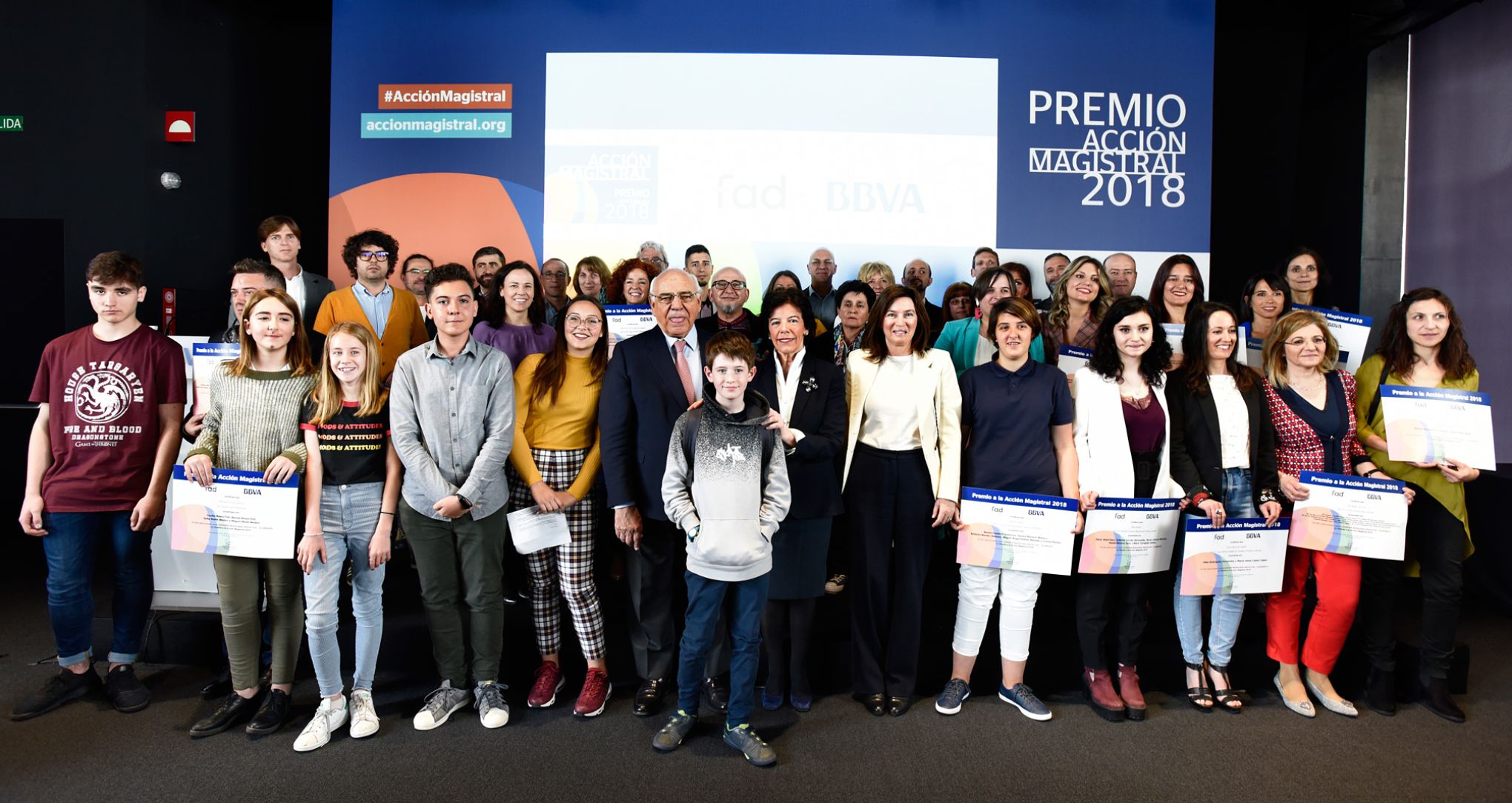 Foto de familia del Premio Acción Magistral 2018
