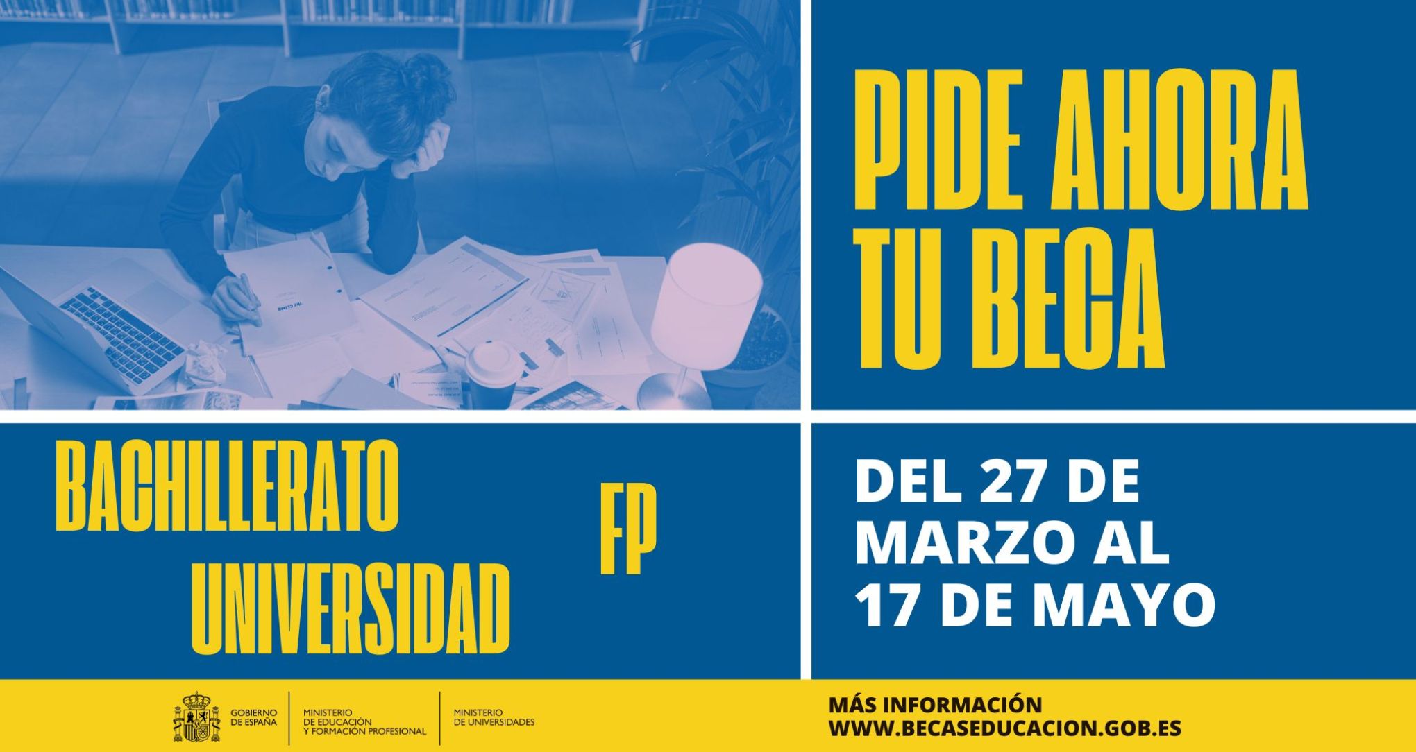 La convocatoria general de becas se cierra el próximo 17 de mayo