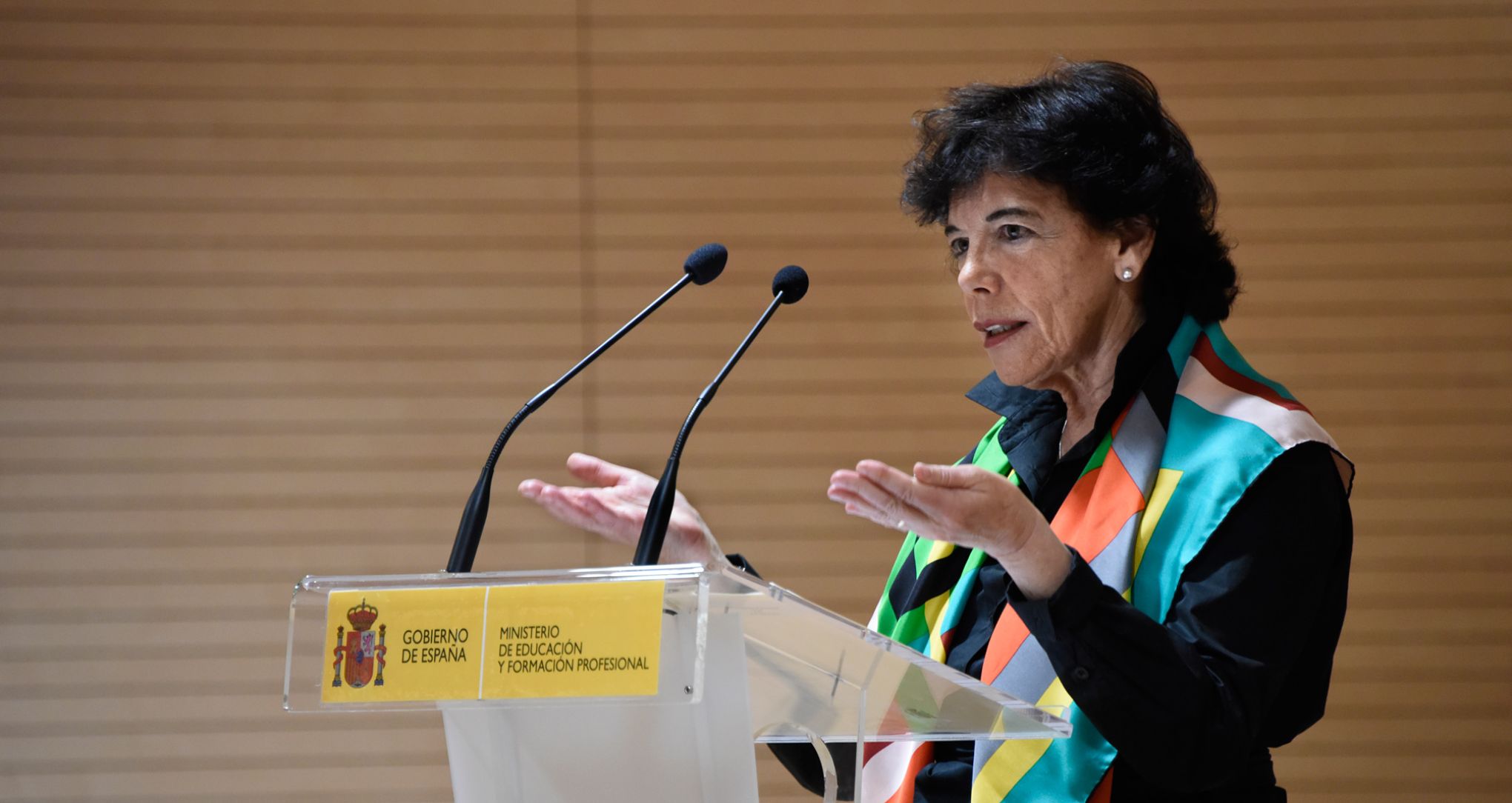 Isabel Celaá durante la entrega de los Premios eTwinning 2019
