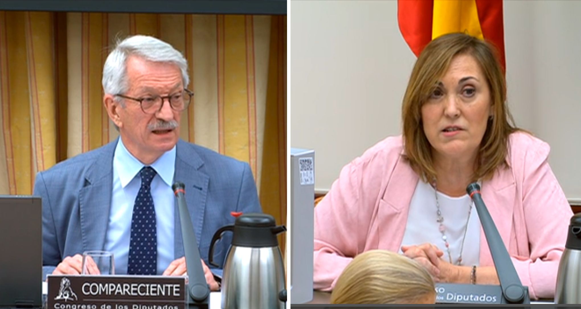 Alejandro Tiana y Clara Sanz durante sus intervenciones en la Comisión de Educación y FP del Congreso