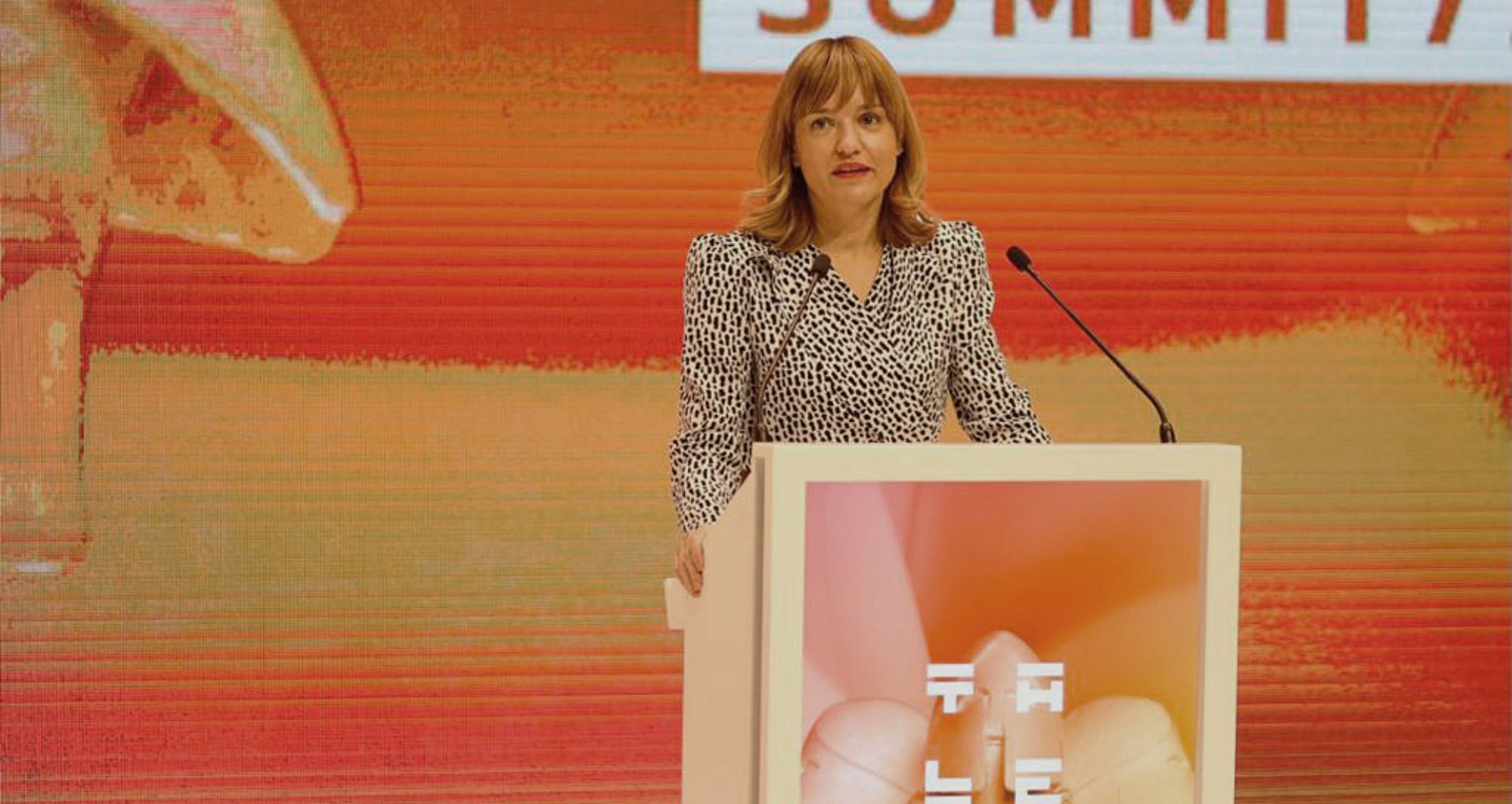 La ministra Pilar Alegría durante su intervención en Talentia Summit