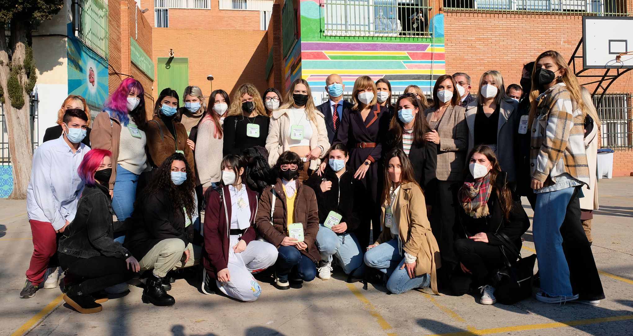 Pilar Alegría durante su visita al IES Politécnico Jesús Marín en Málaga
