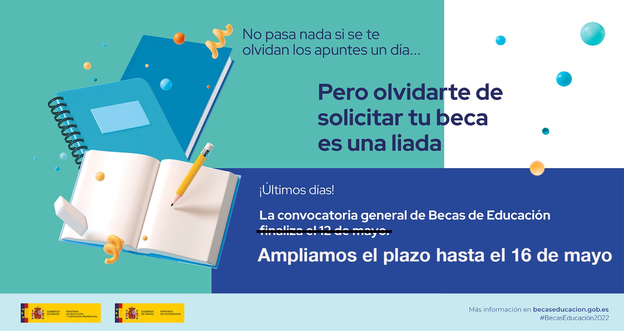 El Ministerio de Educación amplía el plazo para solicitar las becas del curso 2022-23