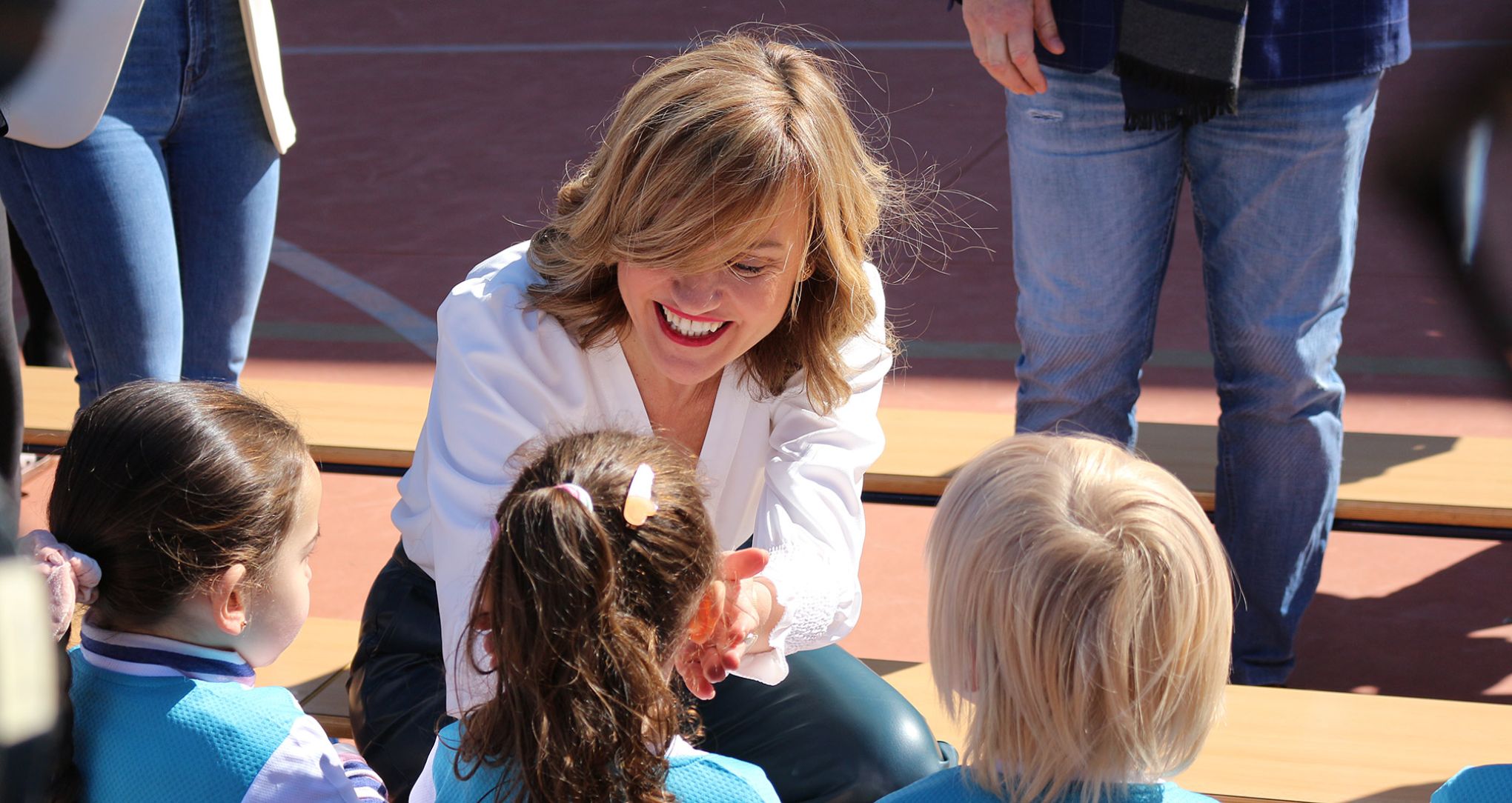 La ministra Pilar Alegría en el CEIP Félix Rodríguez de la Fuente de Los Nietos