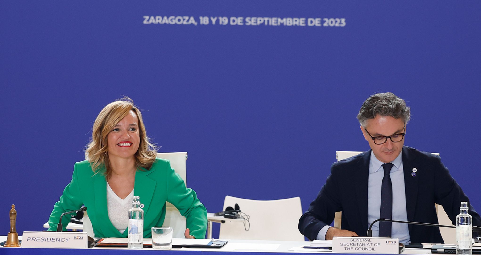 La ministra en funciones Pilar Alegría en la reunión informal ministerial de Educación y Juventud