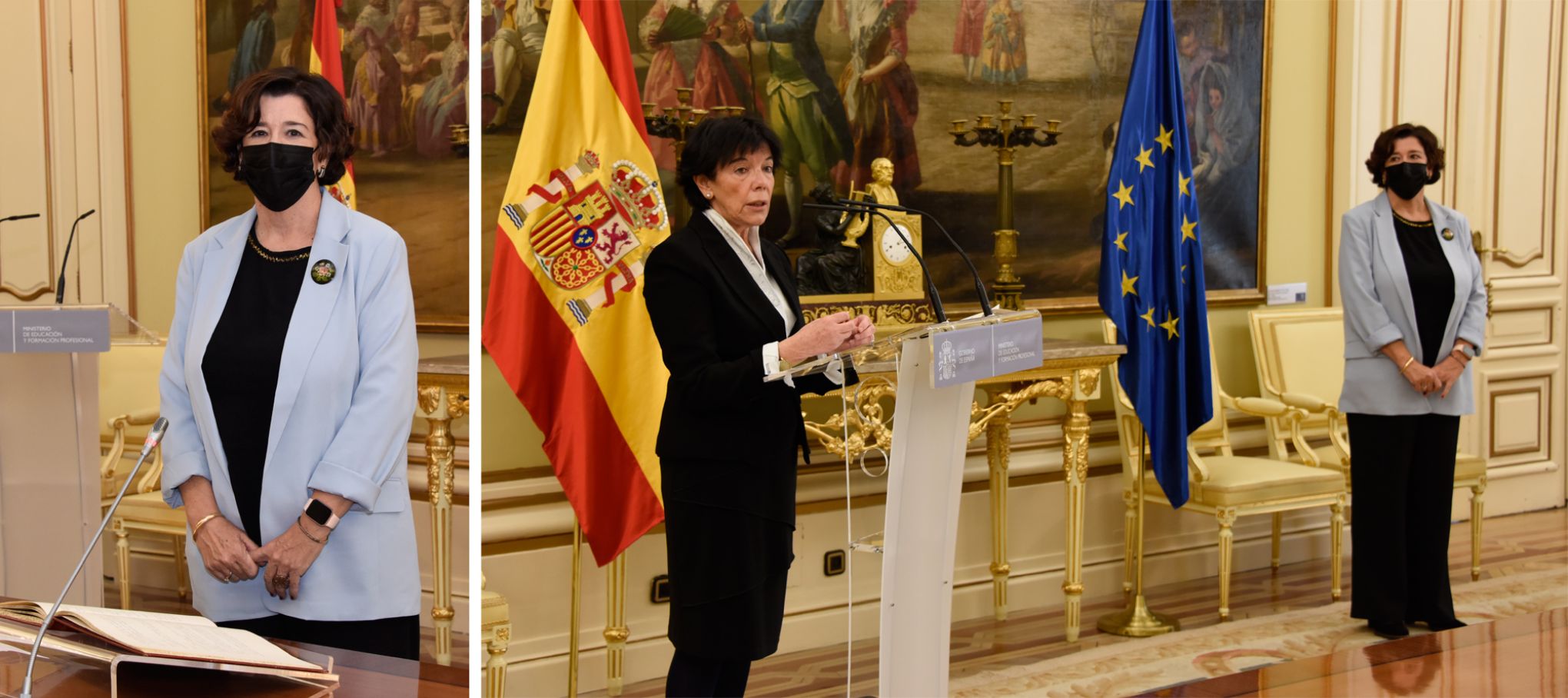 La Directora General de Evaluación y Cooperación Territorial, María Dolores López Sanz, y la ministra de Educación y FP, Isabel Celaá.