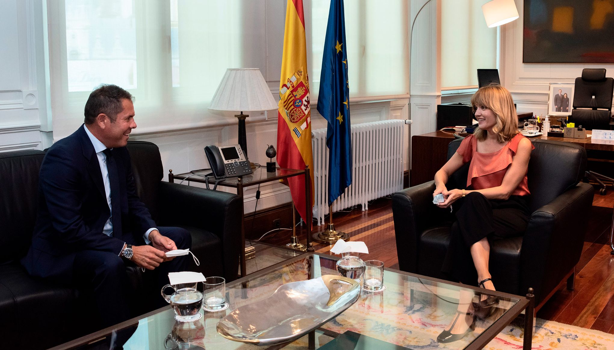 Pilar Alegría y Gerardo Cuerva durante su reunión