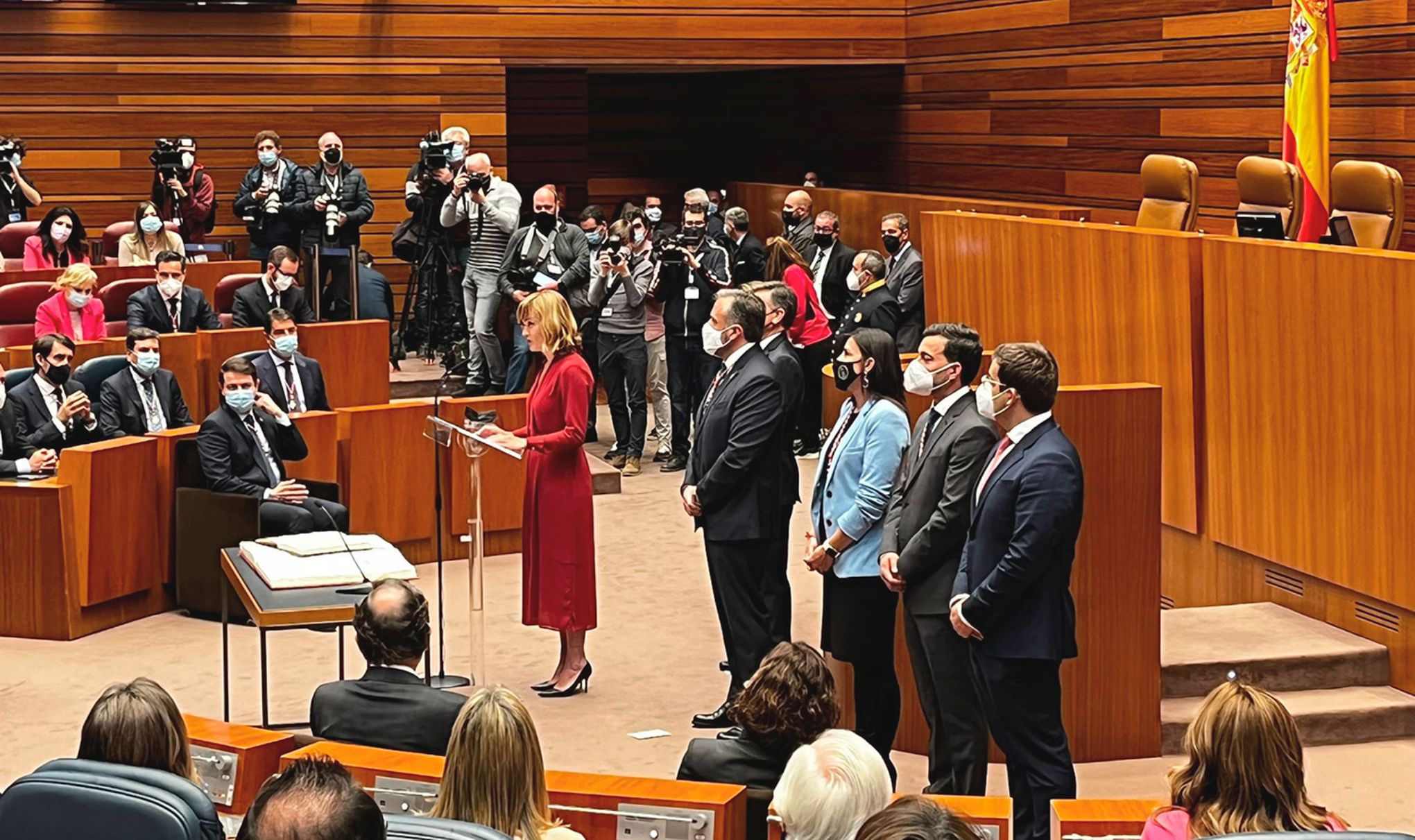La ministra Pilar Alegría interviene en la toma de posesión del presidente de la Junta de Castilla y León