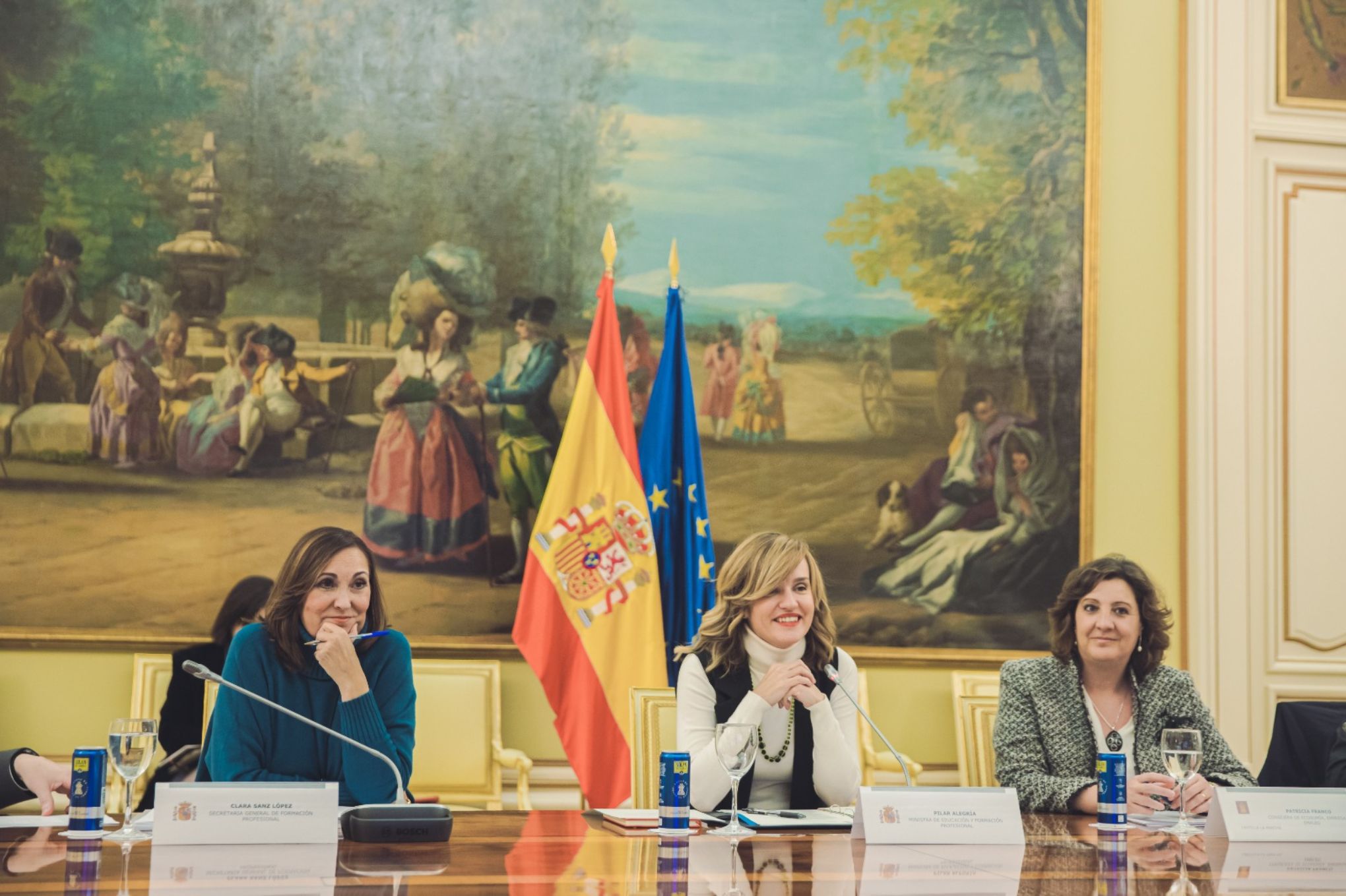 La ministra Pilar Alegría durante la sectorial de FP para el empleo