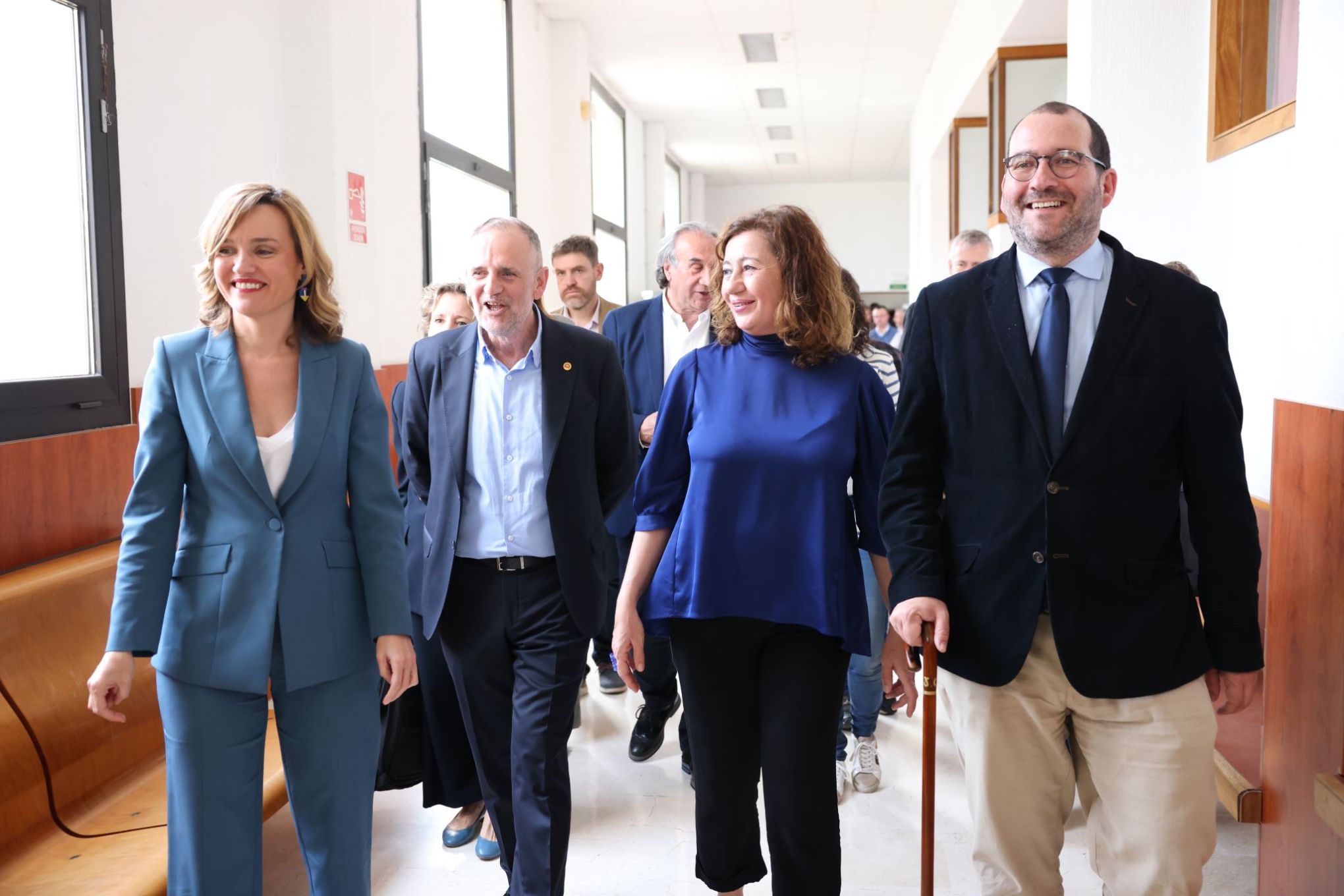 La ministra Pilar Alegría, con la presidenta Francina Armengol y el ministro portugués Joao Costa