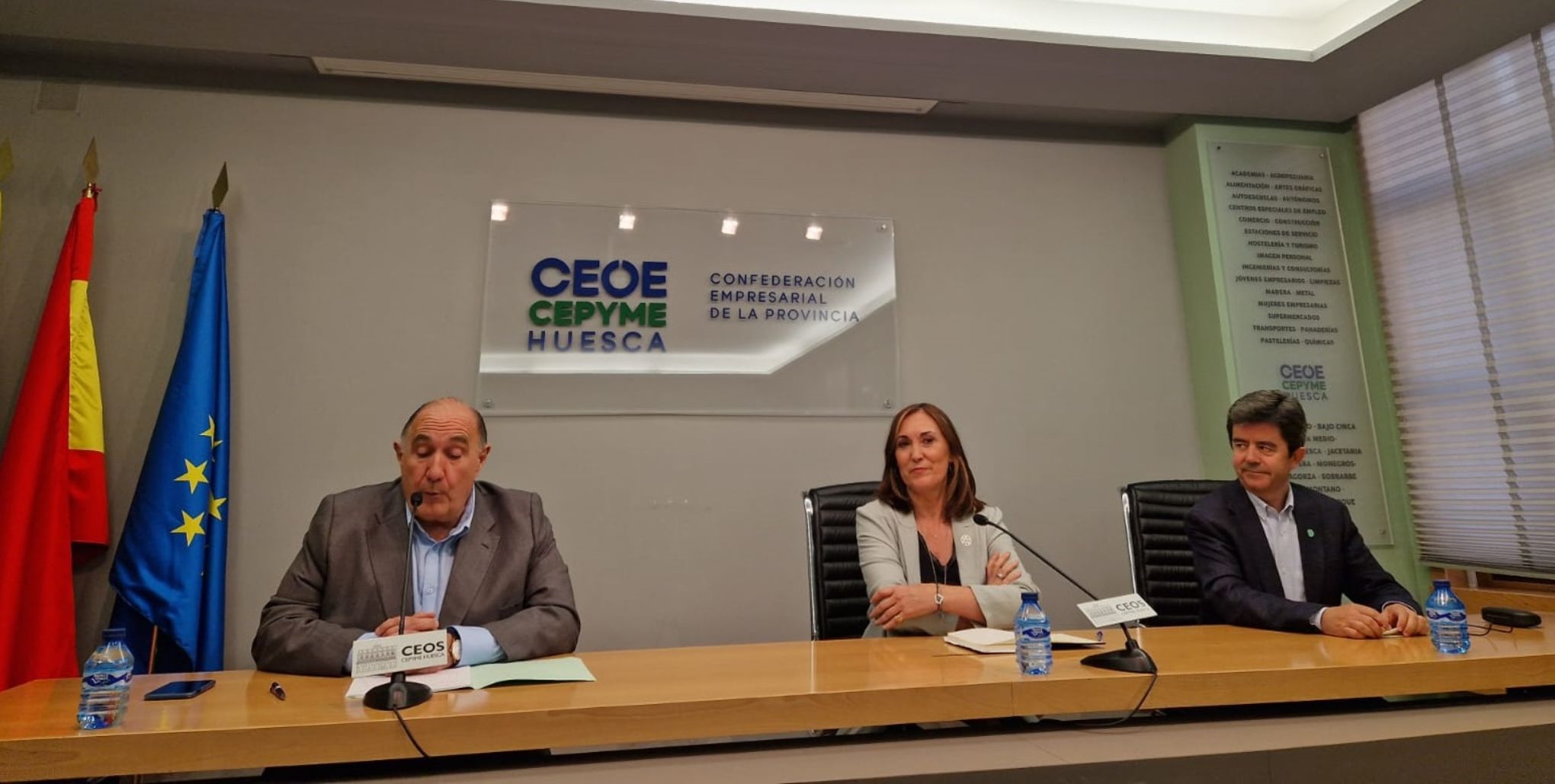 La secretaria general de FP, Clara Sanz, durante su visita a Huesca